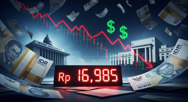 Penyebab Rupiah Melemah: Divergensi Moneter BI-The Fed