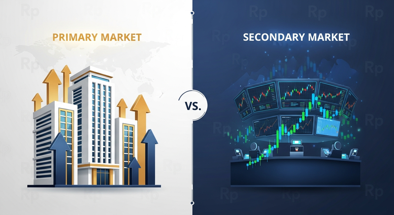 Ilustrasi perbedaan pasar primer dan pasar sekunder dalam investasi saham Indonesia - panduan lengkap untuk investor pemula